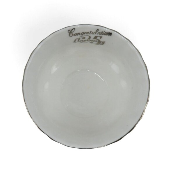 ROYAL ALBERT Silver Floral Cream And Sugar 25th Anniversary England Vintage - Picture 7 of 12